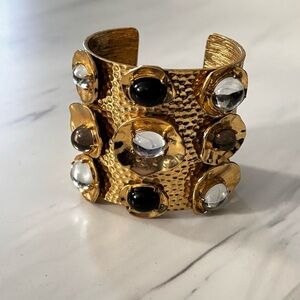 Amazing wide gold plated cuff bracelet